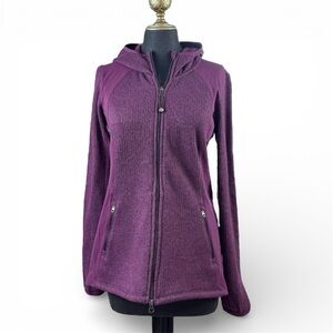 Athleta Sweatshirt Jacket Full Zip Hooded Burgundy Purple Soft Warm Size Small